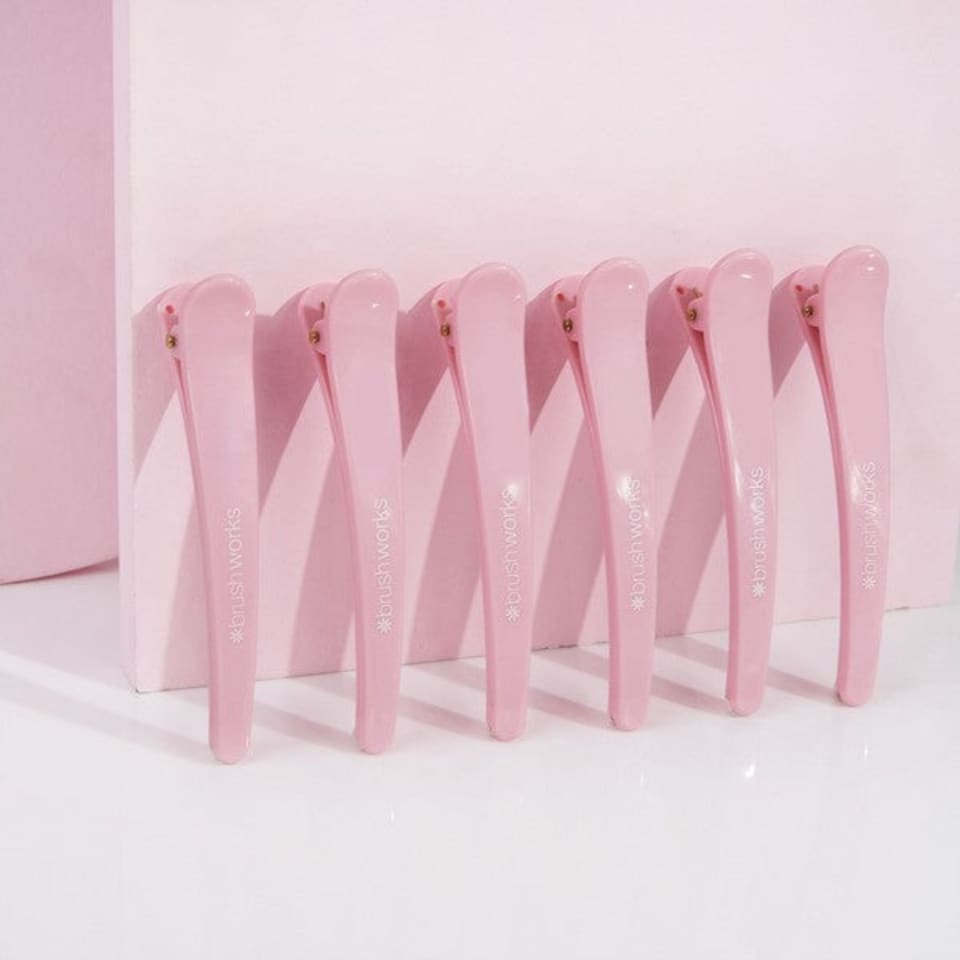 image 1 of Brushworks Sectioning Clips Pack of 6, PETA-Approved Cruelty-Free | Pink