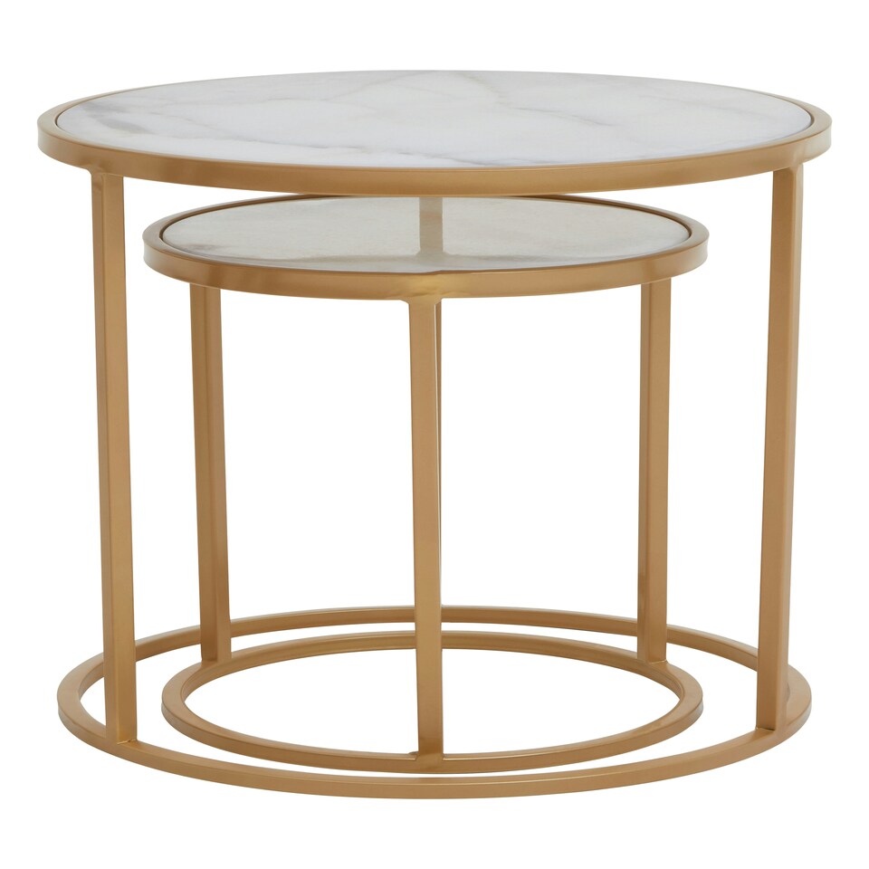 image 1 of Interiors By Premier Elegant Set Of Two Nesting Tables, Versatile Nesting Table For Livingroom, Durable Modern Nesting Tables Gold