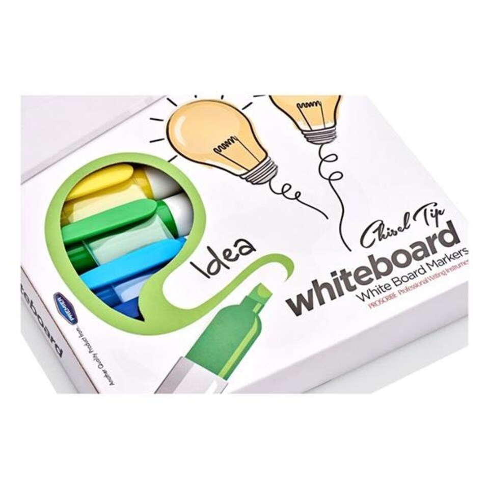 image 1 of Box of 8 Chisel Tip White Board Marker Pens by Pro:scribe
