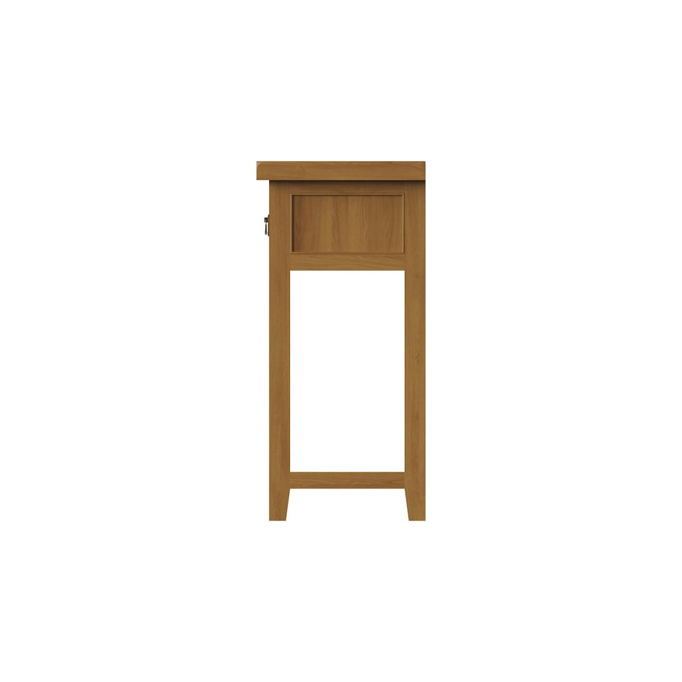 image 1 of Robus Solid Oak Console Table 2 Drawer Brown