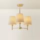 image 4 of ValueLights Kincaid 3 Arm Gold Chandelier Ceiling Light Taper Shades and Bulbs