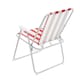 image 5 of Harbour Housewares Folding Metal Beach Chairs - Red Stripe - Pack of 2 | Red | Red