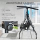 image 4 of Outsunny 3 Seater Garden Swing Seat Bed, Convertible Swing Chair Black | Black