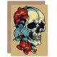 image 1 of Skull Orchid Flowers Goth Wife Birthday Card