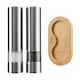 image 1 of Cooks Professional Electric Salt & Pepper Mill Set with Bamboo Base | Adjustable Grind Settings | Simple One-Button Operation | Stainless Steel / Bamboo
