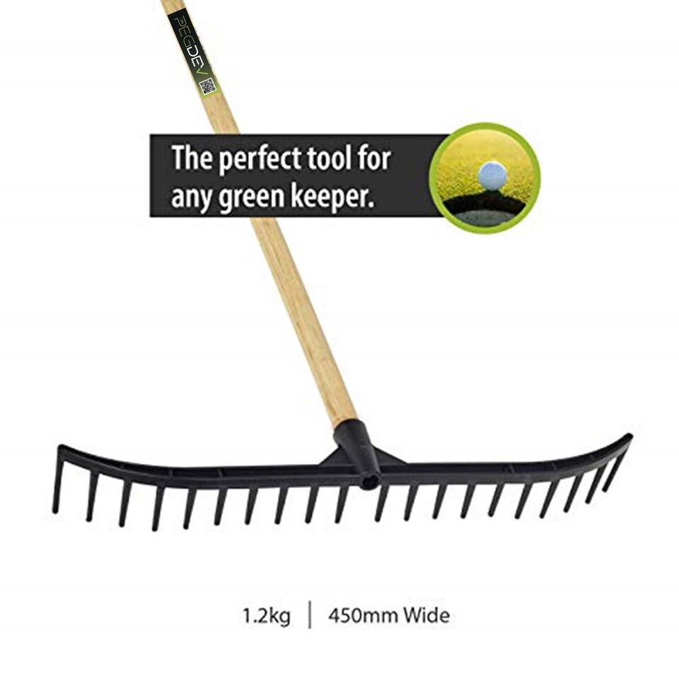 image 1 of Pegdev 20 Tooth Poly Golf Bunker Rake with Hardwood Handle