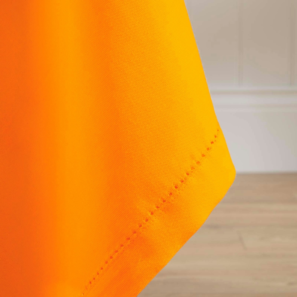 image 1 of Homescapes Orange Cotton Round Tablecloth - 178 cm Orange
