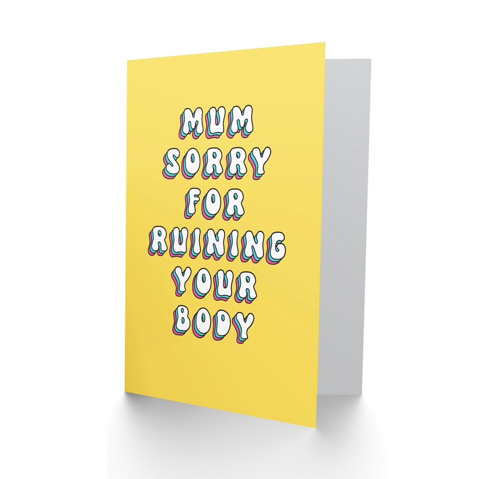 image 1 of Mothers Day Card Ruining Body Fun Funny Joke Mum Card