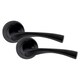 image 2 of Golden Grace Astrid Design Key Lock Door Handles Set on Round Rose in Matt Black Finish with 64mm 3 Lever Mortise Lock & Key Hole Black