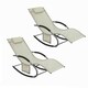 image 1 of SoBuy OGS28-MIX2,Set of 2 Outdoor Garden Rocking Sun Lounger Recliner Relaxing Chair