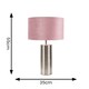 image 3 of ValueLights Lexy Brushed Chrome Touch Table Lamp with Blush Pink Velvet Shade