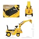 image 5 of HOMCOM Ride On Tractor, 2 in 1 Kids Ride On Digger Pull Cart with Bucket, Under Seat Storage, Horn, High Backrest, Ride On Toy for 1.5-4 Years, Yellow