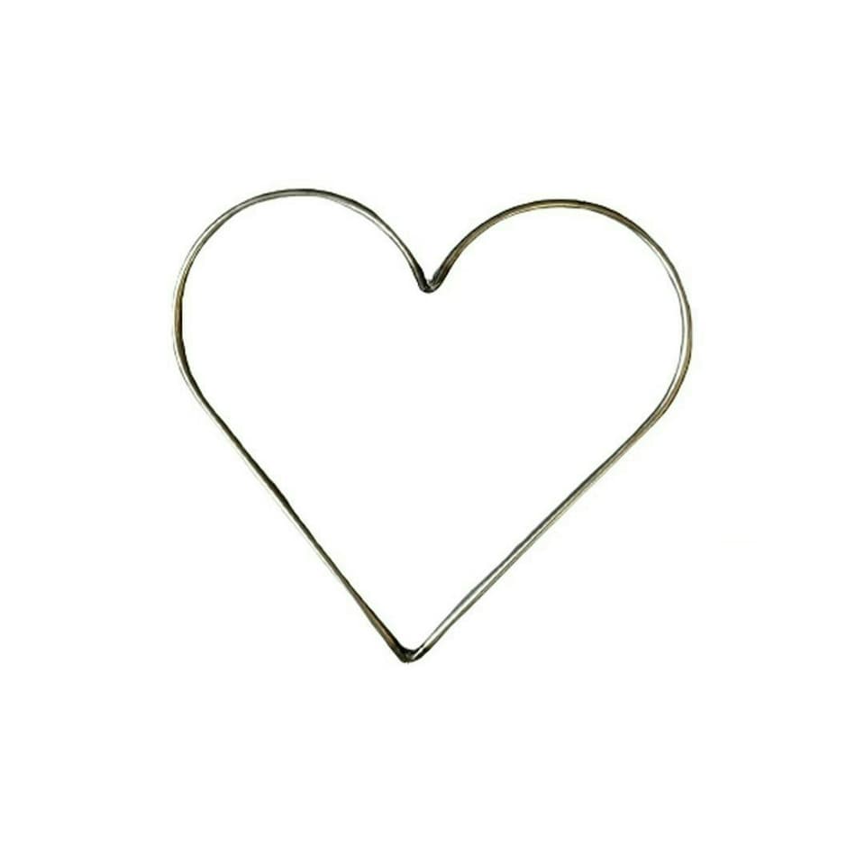 Wire Heart 30 cm Garden Wall Art - L30 x H30 cm - Bare Metal/Ready to Rust