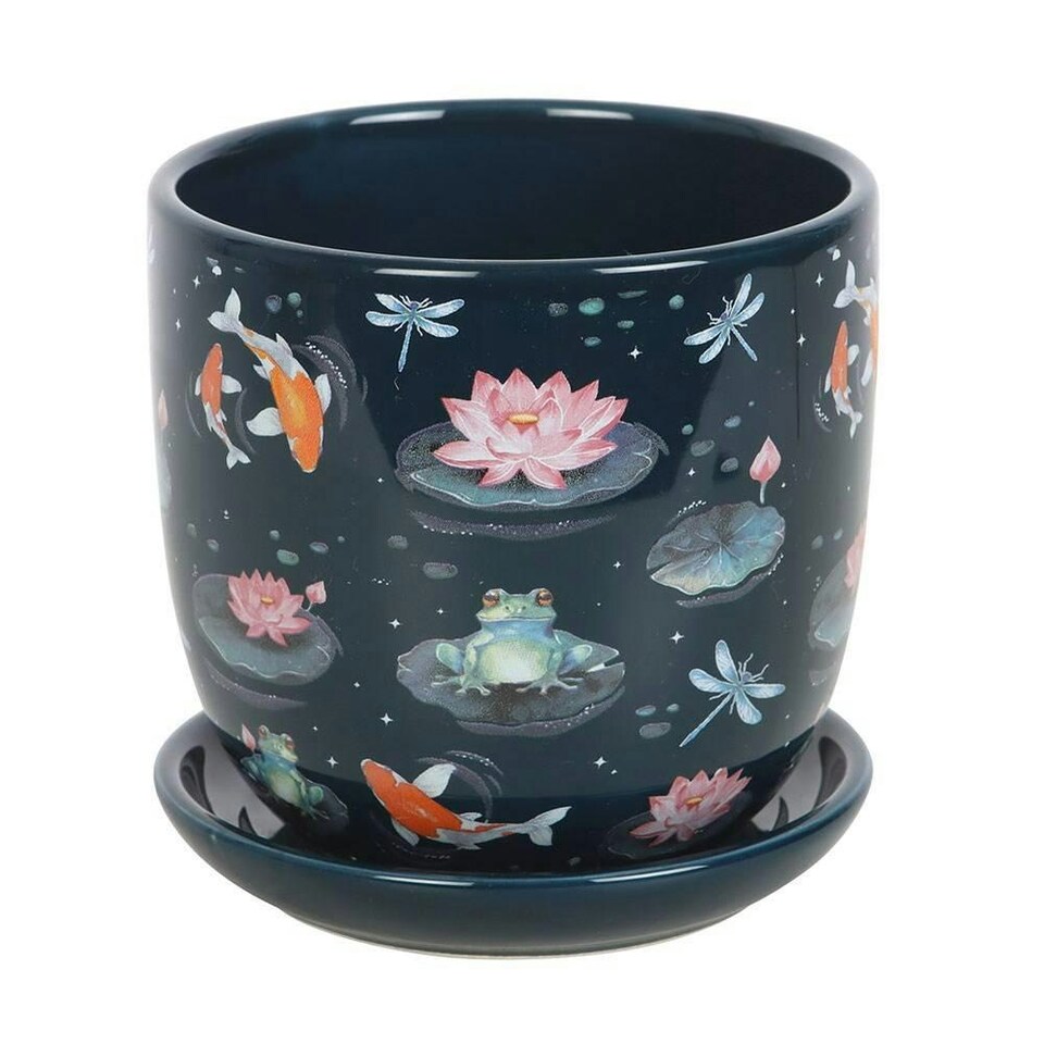 image 1 of Something Different Pond Plant Pot with Saucer - Multicoloured - One Size