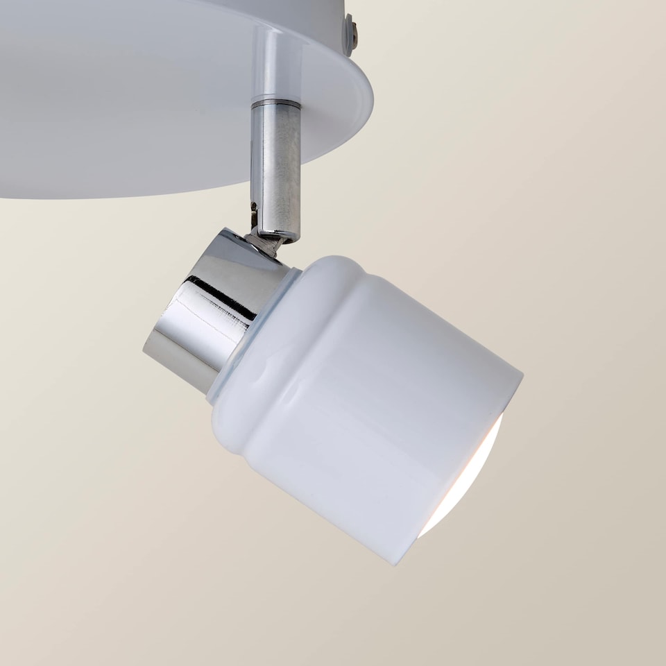 image 1 of ValueLights Benton White IP44 Round Adjustable Ceiling Light | White
