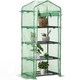 image 6 of Outsunny Mini Greenhouse 4-Tier Portable Plant House Shed w/ PE Cover, Green
