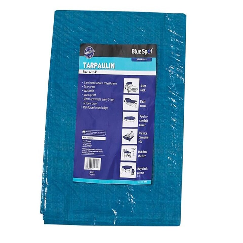 BlueSpot Tools - Blue Tarpaulin 1.9 x 2.9m (6 x 9ft) Blue