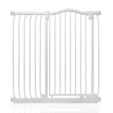 Safetots Curved Top Safety Gate, 98cm - 107cm, Matt White, Pressure Fit Stair Gate, Baby Gate for Doors Hallways and Spaces, Safety Barrier, Easy Installation