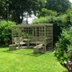 image 1 of The Riviera Seated Pergola, Corner Arbour Seat - L210 x W335 x H205 cm - Assembly Included - Set of Waterproof Cushions Included
