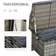 image 4 of Outsunny Rattan Wicker Storage Basket Box Bench Seat Furniture w/ Cushion