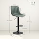 image 3 of HOMCOM Modern Bar Stools Set of 2, Height Adjustable Swivel Bar Chairs with Backrest, Gas Lift and Footrest, Leathaire Barstools for Breakfast Counter, Kitchen Island, Green