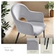 image 4 of Dining Chair Sasha- padded armchair in velvet look, continuous backrest - Set of 6 Grey | Light Grey
