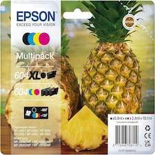 Epson 604XL Pineapple, Genuine Multipack, XL Black Standard Colours Ink Cartridges