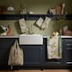 image 4 of Ulster Weavers Emmeline Double Oven Glove Green