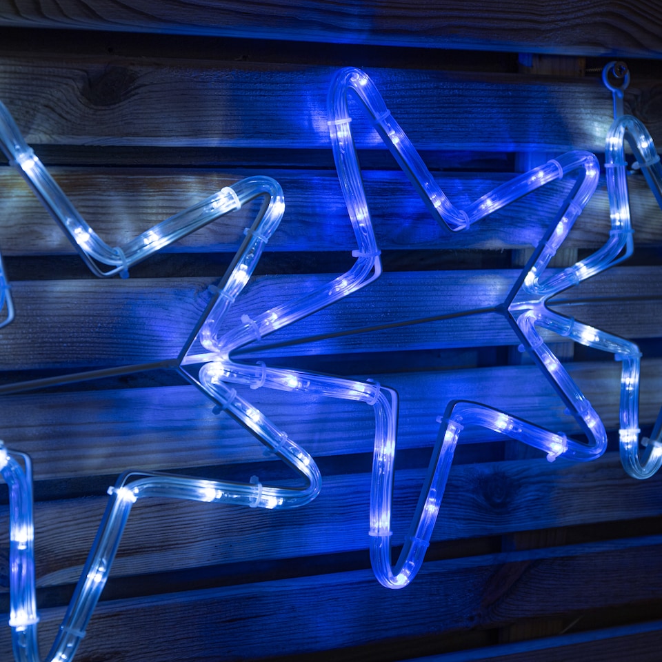 image 1 of 1.2m LED Rope Light 7 Star Silhouette Christmas Decoration in Cool White & Blue