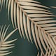 image 5 of Set of 2 Tropica - Chrome Tripod Lamps with Dark Green and Gold Shades | Chrome | Polished chrome plate and dark green fabric and gold embossed foil | 2