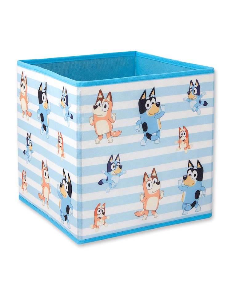 image 1 of Bluey Storage Cubes Blue Set of 2 | Foldable Fabric Toy Boxes | Kids Bedroom Organiser | Collapsible Storage Bins for Toys, Clothes | Kallax Shelving Compatible Inserts Bluey Merch