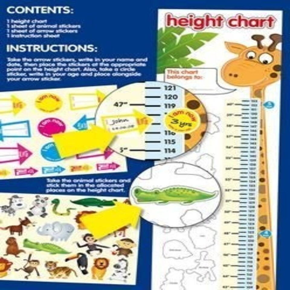image 1 of Children's Height Chart with over 40 Stickers