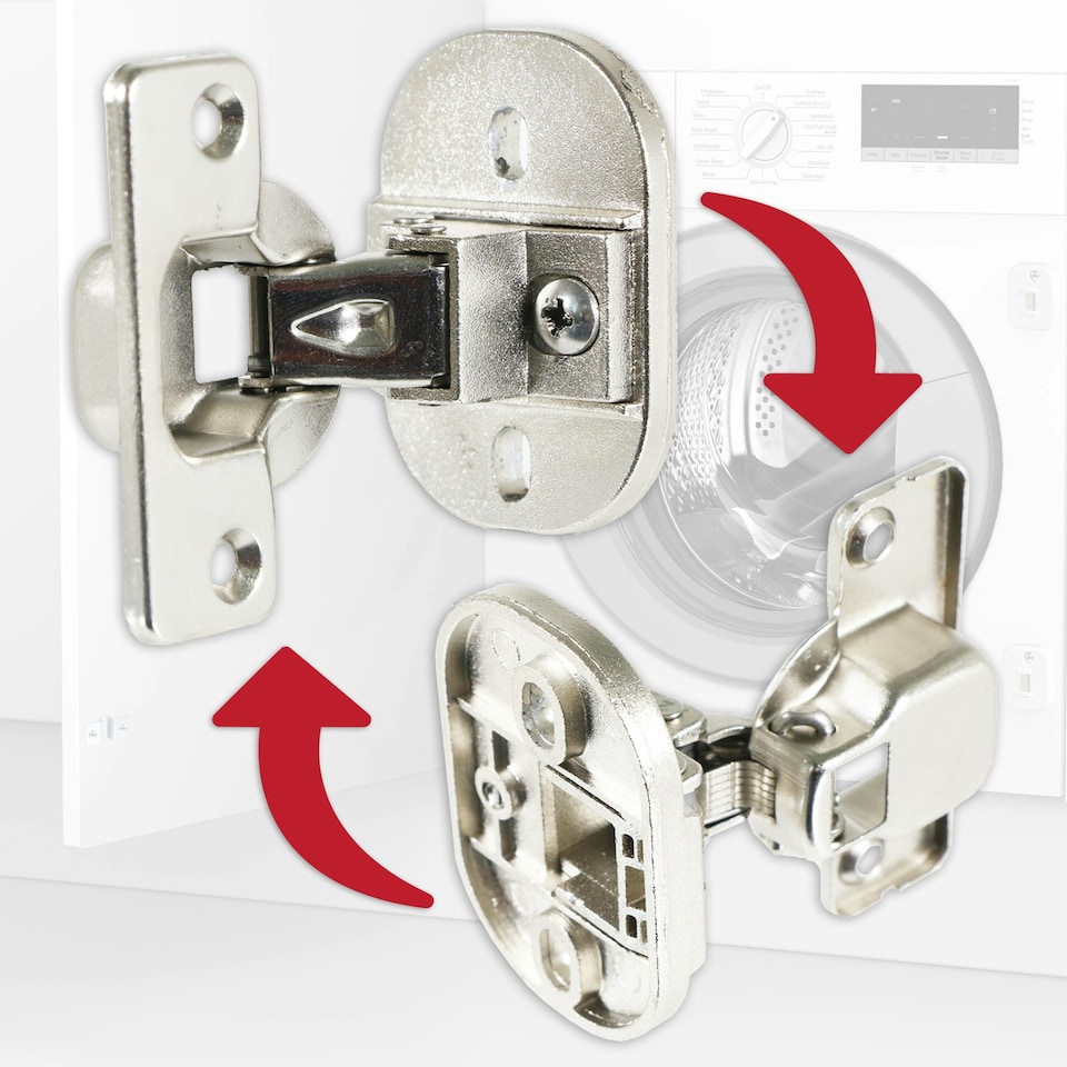 image 1 of SPARES2GO Integrated Door Hinge Fixing Kit for Logik LI8W6D17 LI8W6D20 LIW714W15 LIW714W20 LIW814W15 LIW814W20 Washing Machine Chrome