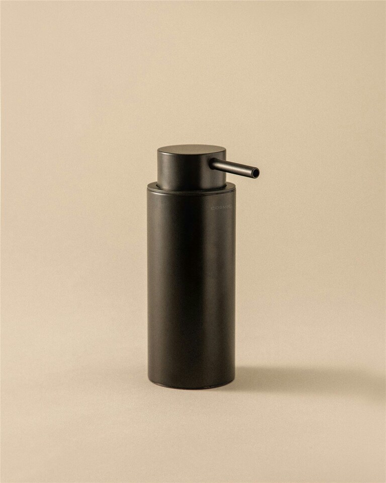 image 1 of Cosmic Soap Dispenser w/ Stainless Steel for Bathroom, Matt Finish Black - 200ml