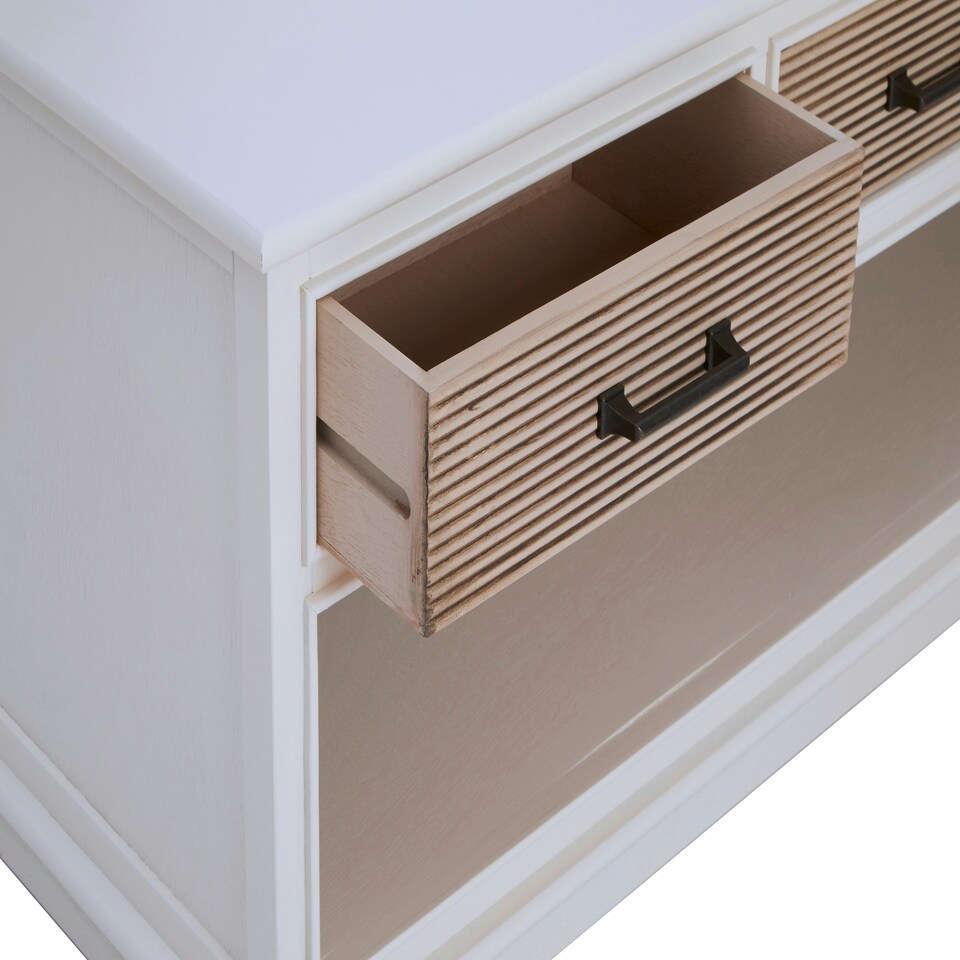 image 1 of Interiors By Premier Shaker Design 3 Drawer Cabinet, Elegant Slim Drawer Cabinet, Ample Storage Cupboard Drawer For Bedroom White