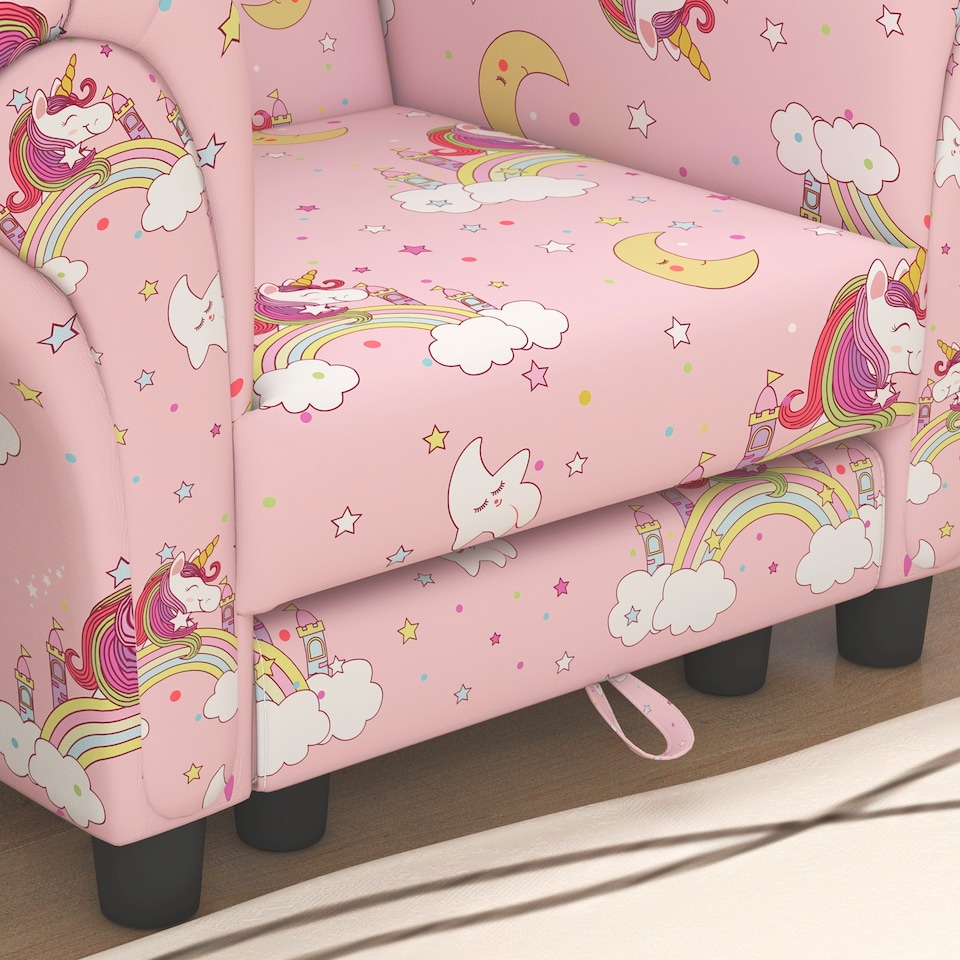image 1 of AIYAPLAY 2 Piece Kids Sofa Set with Dinosaur Design, for Nursery | Pink | One Size
