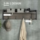 image 4 of HOMCOM Rustic Wall-Mounted Coat Rack Floating Shelf with 4 Hooks for Entryway