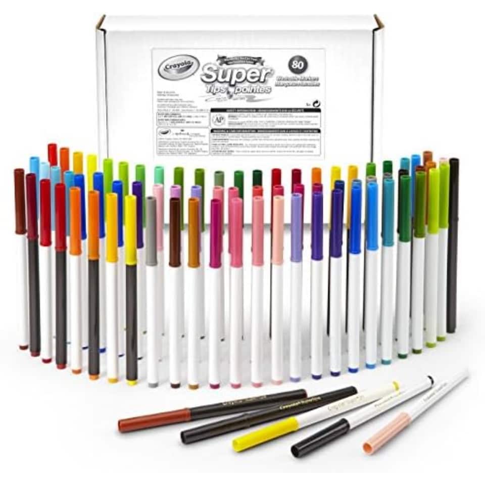 image 1 of Crayola Washable Markers Set 80 Count