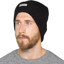 KAV Adults 3M Insulation Beanie Hat 40g - Lightweight Thermal Winter Hat with Turn-Up Edge for High Activity Cold Weather, One Size Fits All, Black