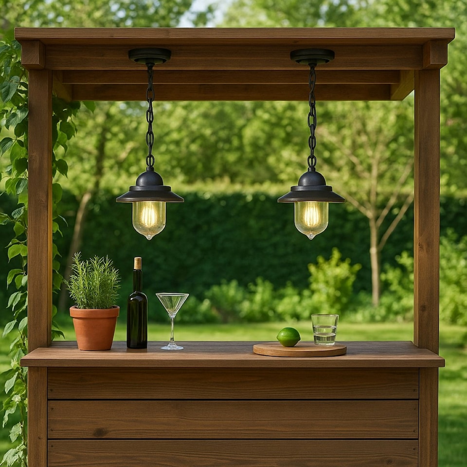 image 1 of CGC RYDER Black Hanging Lantern Outdoor Light Black