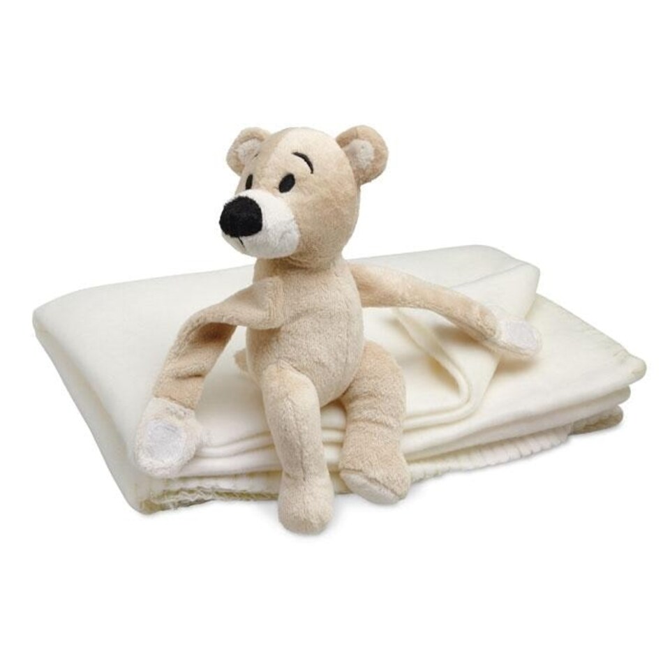 image 1 of MidOcean Manta Fleece Bear Blanket - White - One Size