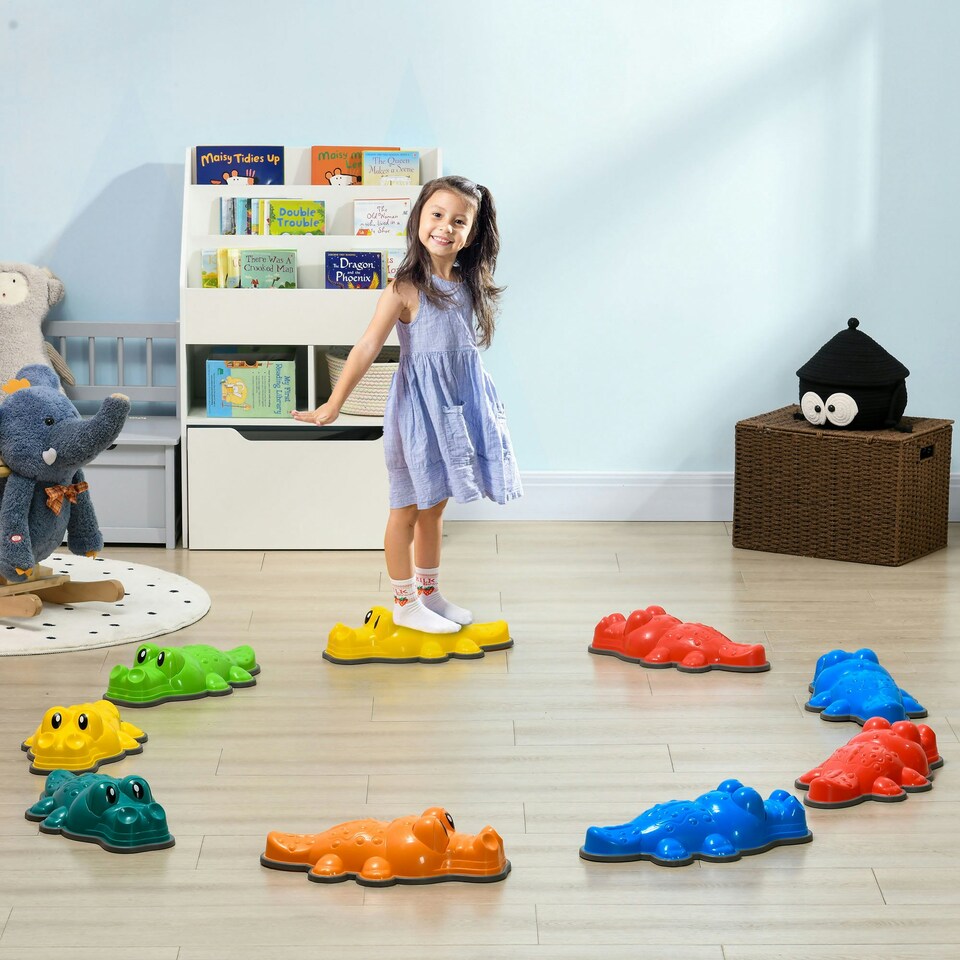 image 1 of ZONEKIZ 9PCs Kids Stepping Stones Sensory Toy w/ Anti-Slip Edge