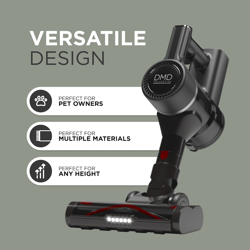 image 1 of DMD PowerPulse 3X Cordless Vacuum – 550W, 45Kpa, 50 Min Runtime, 3 Modes, Self-Standing, Wall Mount, for Floor, Carpet & Pet Hair