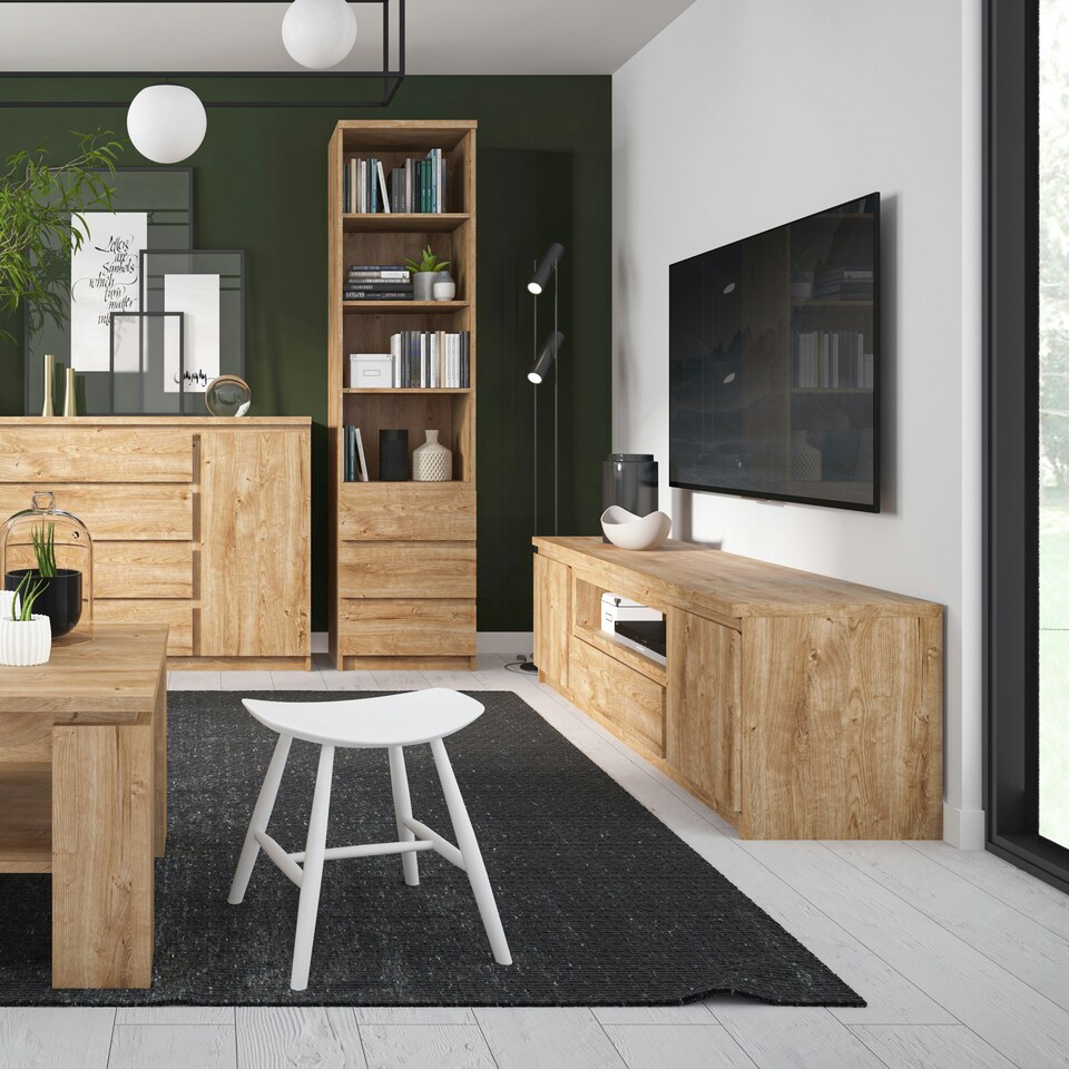 image 1 of Fribo 1 Door 5 Drawer Cabinet in Oak