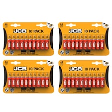 JCB AA Zinc Carbon Batteries - Pack of 10 | Multi | AA | 40