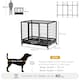 image 7 of PawHut Metal Kennel Cage with Wheels and Crate Tray for Pet Dog Large Black