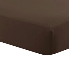 Charlotte Thomas Poetry Plain Dye Double Fitted Sheet - Chocolate - 137 x 190cm