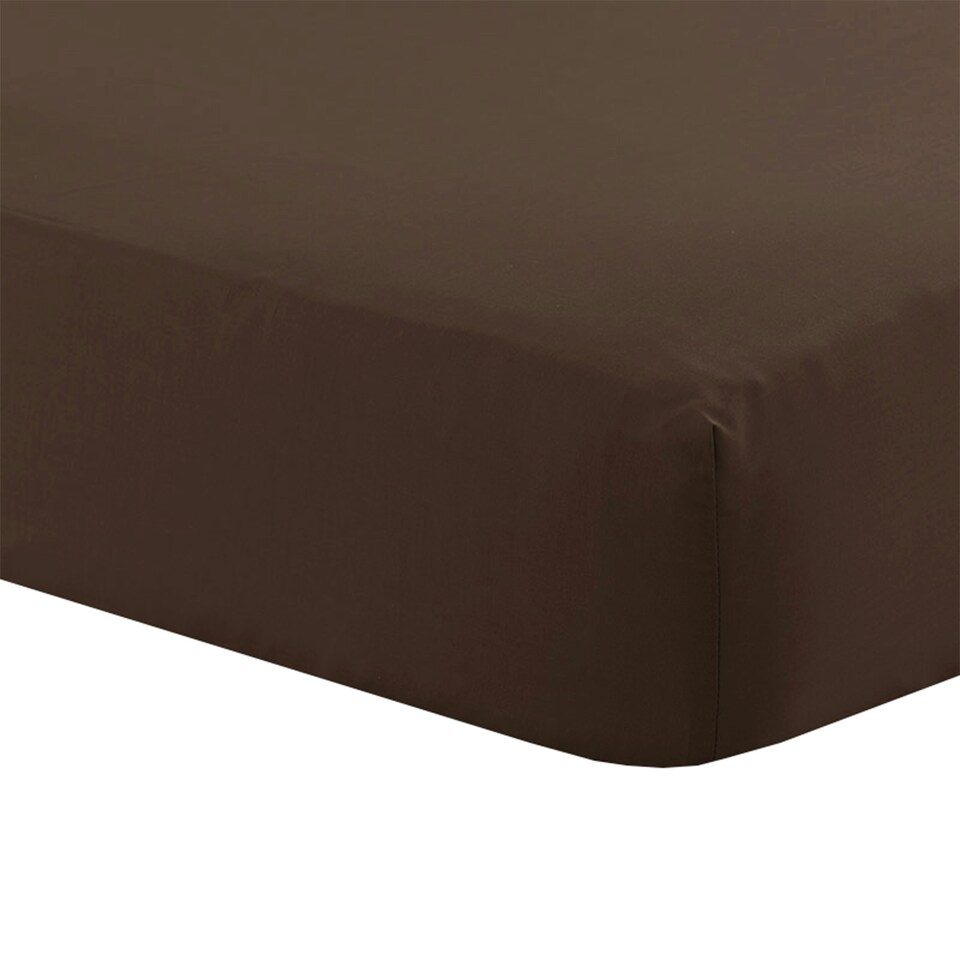 Charlotte Thomas Poetry Plain Dye Double Fitted Sheet - Chocolate - 137 x 190cm