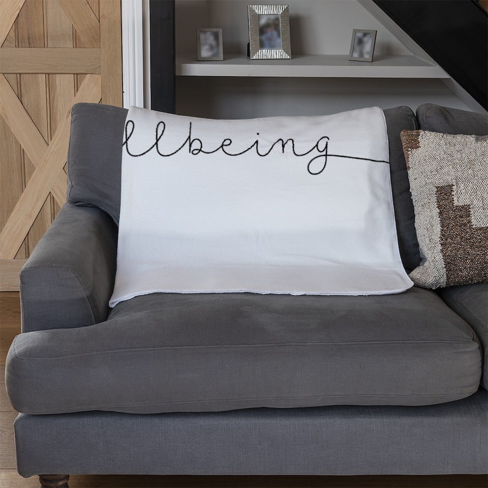 image 1 of Text Wellbeing Designer Blanket | Multi