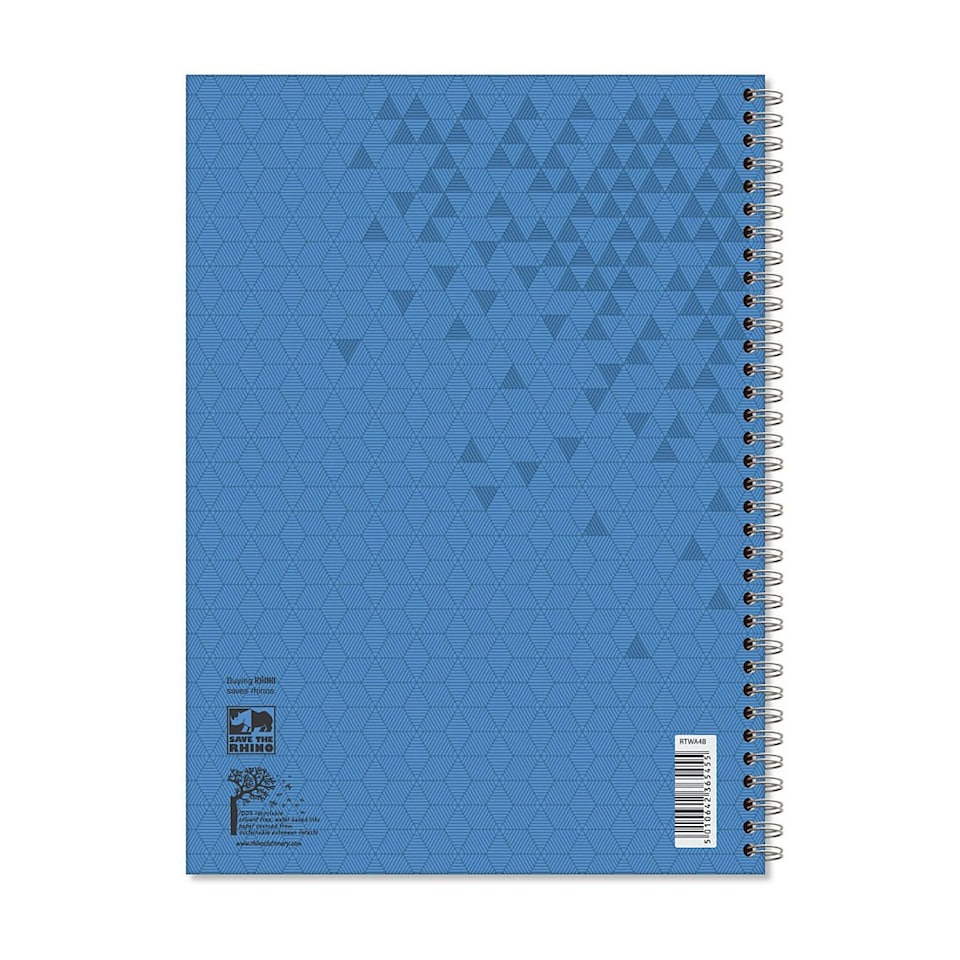 image 1 of Rhino A4 160 Page Blue 8mm Lined Wirebound Book